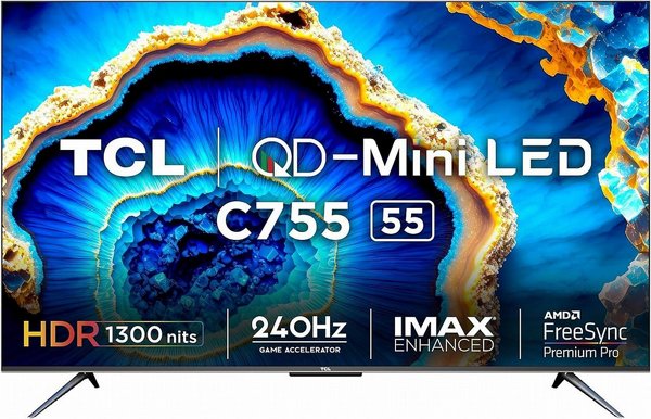 �������� 55 ���� TCL 55C755 QD-MiniLED Google TV