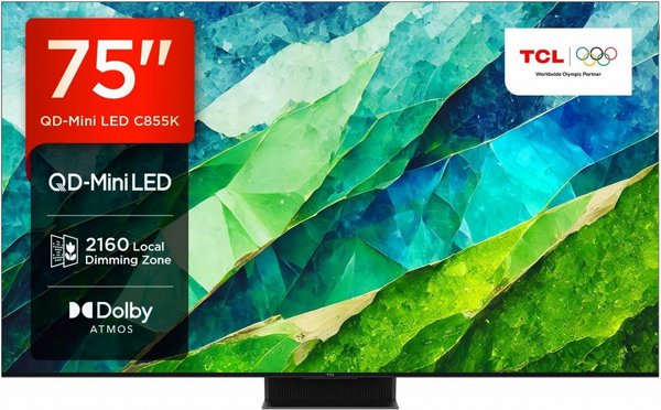 �������� 75 ���� TCL 75C855 QLED MiniLED Google TV