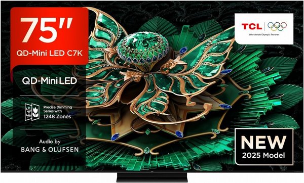 �������� 85 ���� TCL 85C7K QLED Mini LED 144Hz 4K SMART Android AI TV