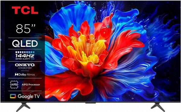 �������� 85 ���� TCL 85P8K QLED 144Hz 4K SMART Android AI TV
