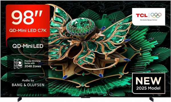 �������� 98 ���� TCL 98C7K QLED Mini LED 144Hz 4K SMART Android AI TV