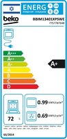תנור בנוי פירוליטי 72 ליטר זכוכית שחורה בקו Beko BBIM13401XPSWE