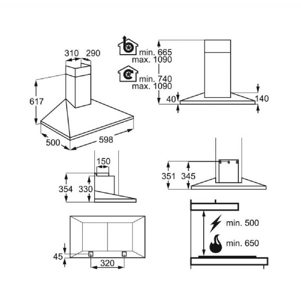 aeg chimney hood dkb4650m