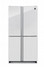 מקרר שארפ 4 דלתות מתכת זכוכית לבנה 572 ליטר Sharp SJ-8960 *כשר שארפ גלאט*